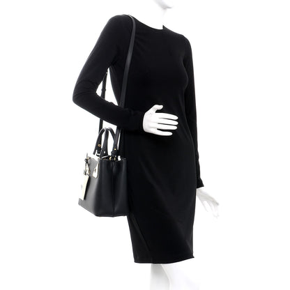Fendi Vitello Century Metal Monster Eyes Petite 2Jours Tote Black 2 of 8