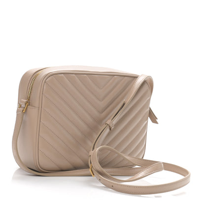 Saint Laurent Calfskin Matelasse Monogram Lou Camera Bag Dark Beige 3 of 11