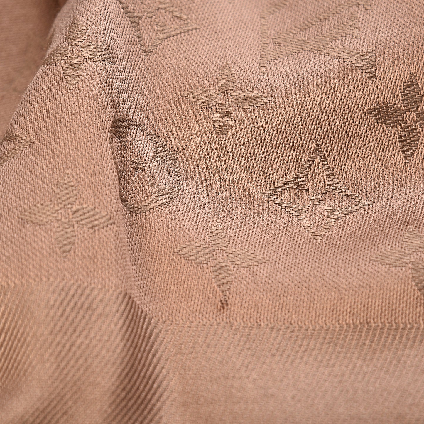 Silk Wool Monogram Shawl Cappuccino