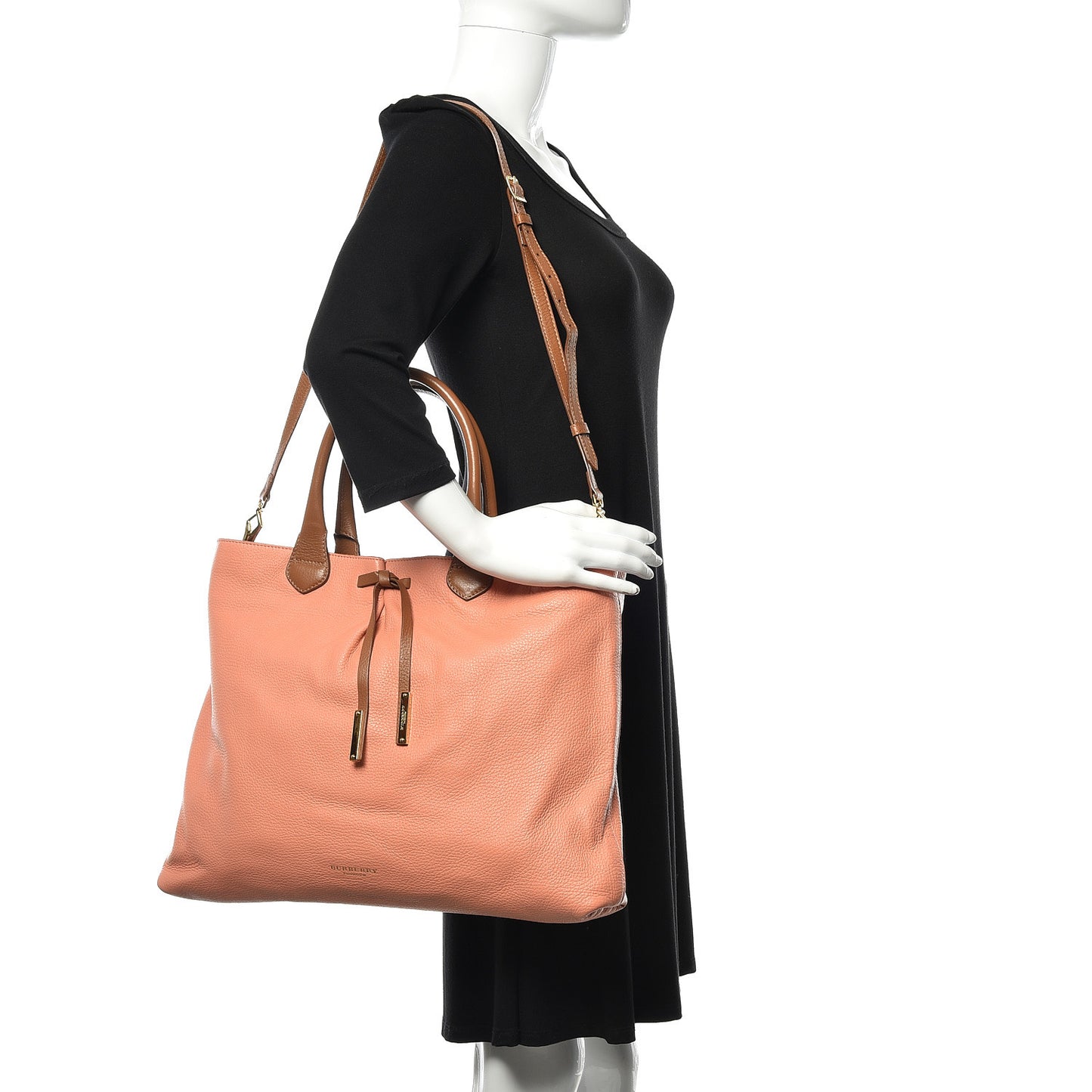Prorsum Pebbled Calfskin Medium Studley Tote Peach Mid Camel