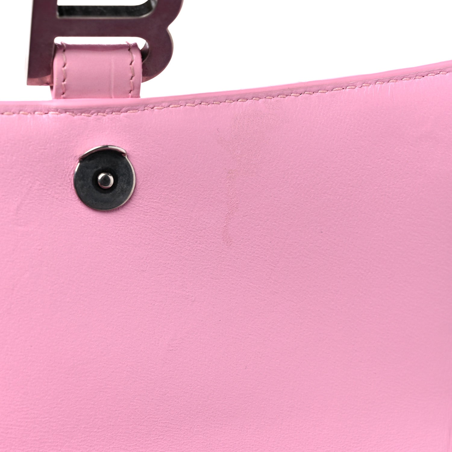 Balenciaga Shiny Calfskin Crocodile Embossed Small Hourglass Top Handle Bag Candy Pink 9 of 10