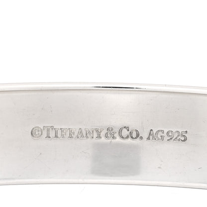Tiffany Sterling Silver Diamond Narrow Locks Bangle Bracelet 3 of 3