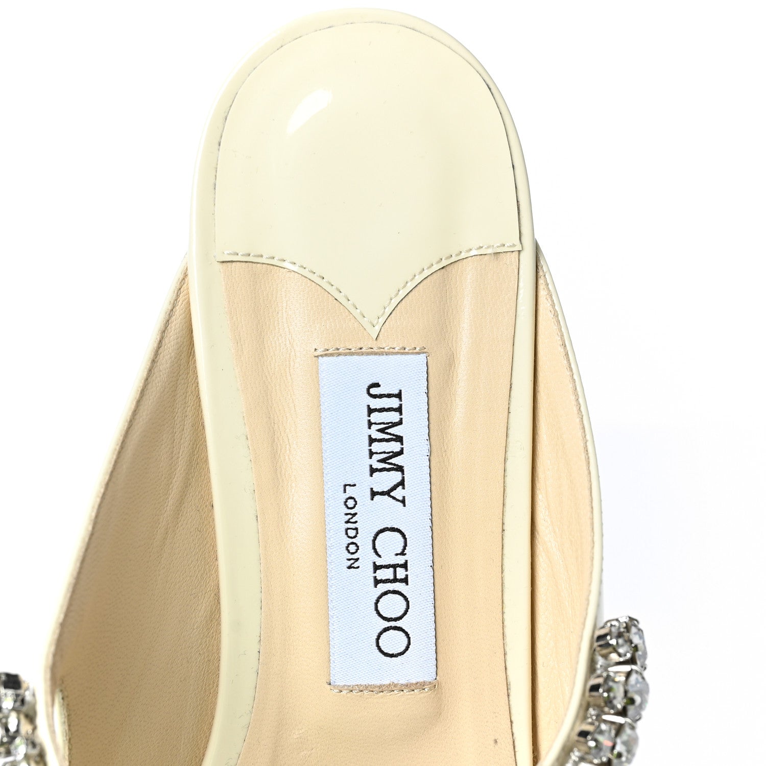 Jimmy Choo Patent Calfskin Bing 100 Mules 41 Linen 7 of 7