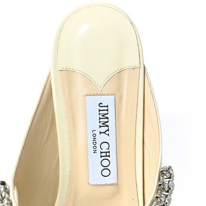 Jimmy Choo Patent Calfskin Bing 100 Mules 41 Linen 7 of 7