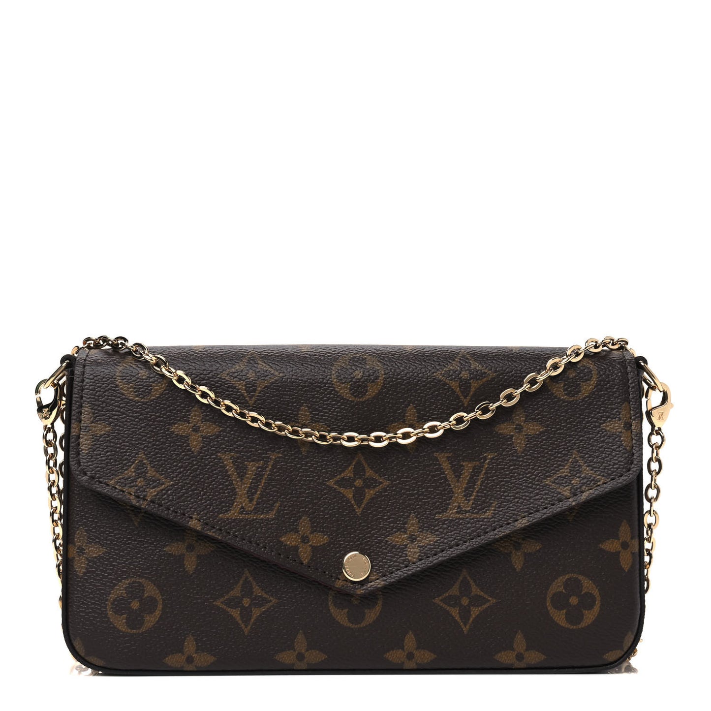 Monogram Pochette Felicie Chain Wallet Fuchsia