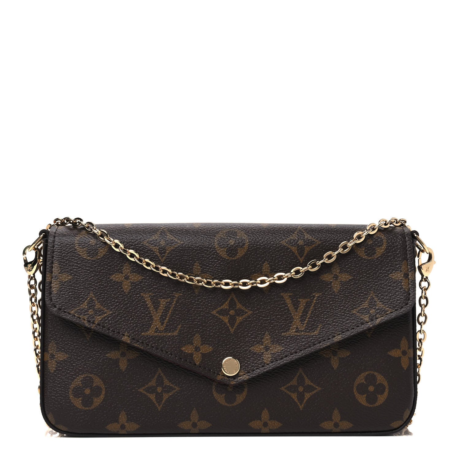 Louis Vuitton Monogram Pochette Felicie Chain Wallet Fuchsia 1 of 5