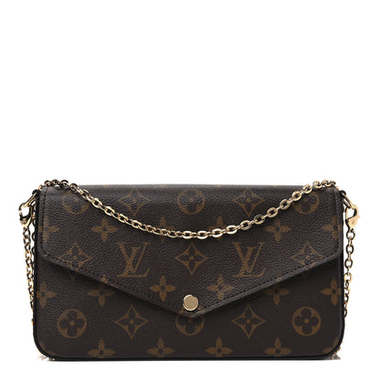 Louis Vuitton Monogram Pochette Felicie Chain Wallet Fuchsia 1 of 5