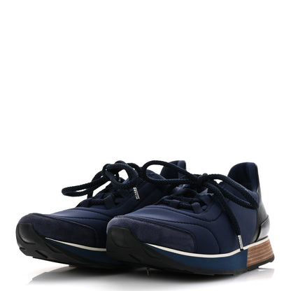 Hermes Technical Canvas Mens Miles Sneakers 40 Marine Black 4 of 11