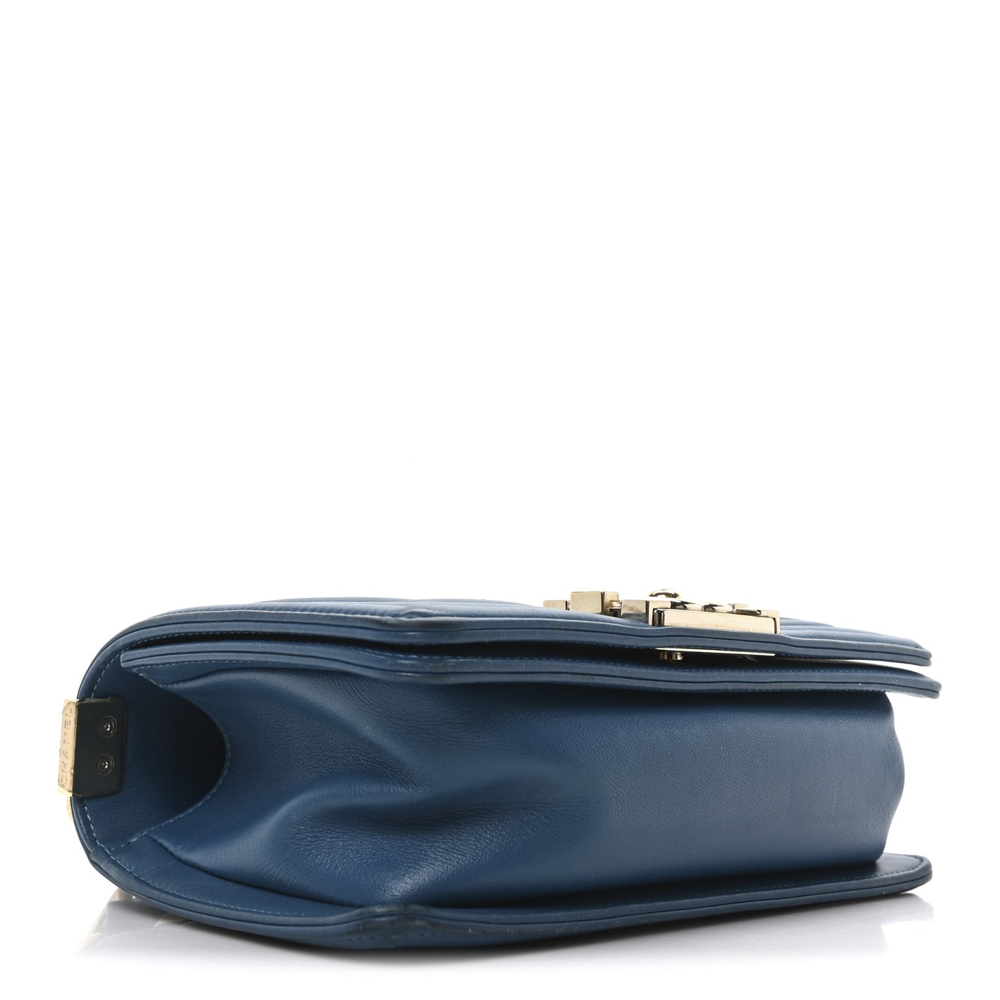 Lambskin Quilted Small Boy Flap Blue