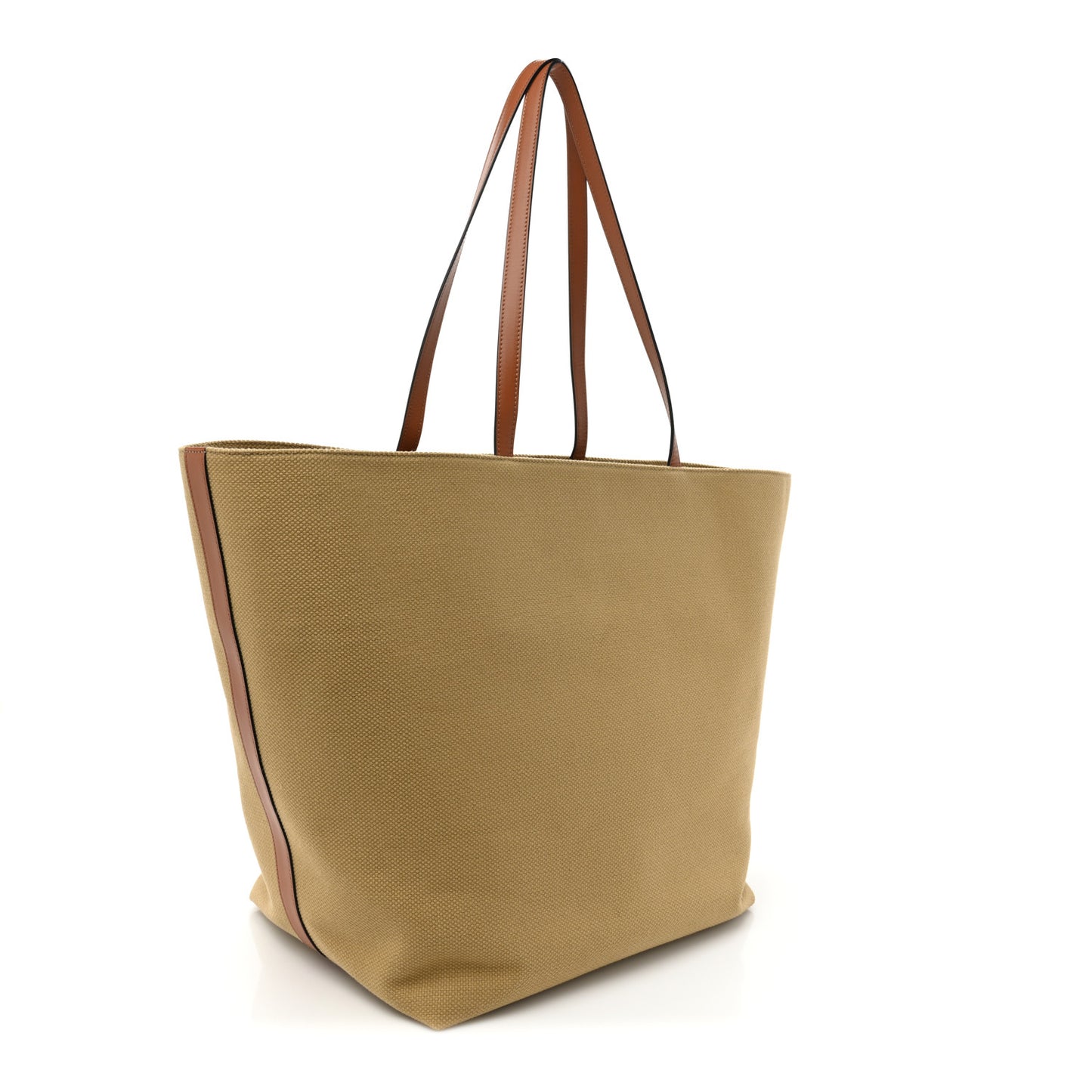 Canvas Calfskin Cuir Triomphe Tote Natural