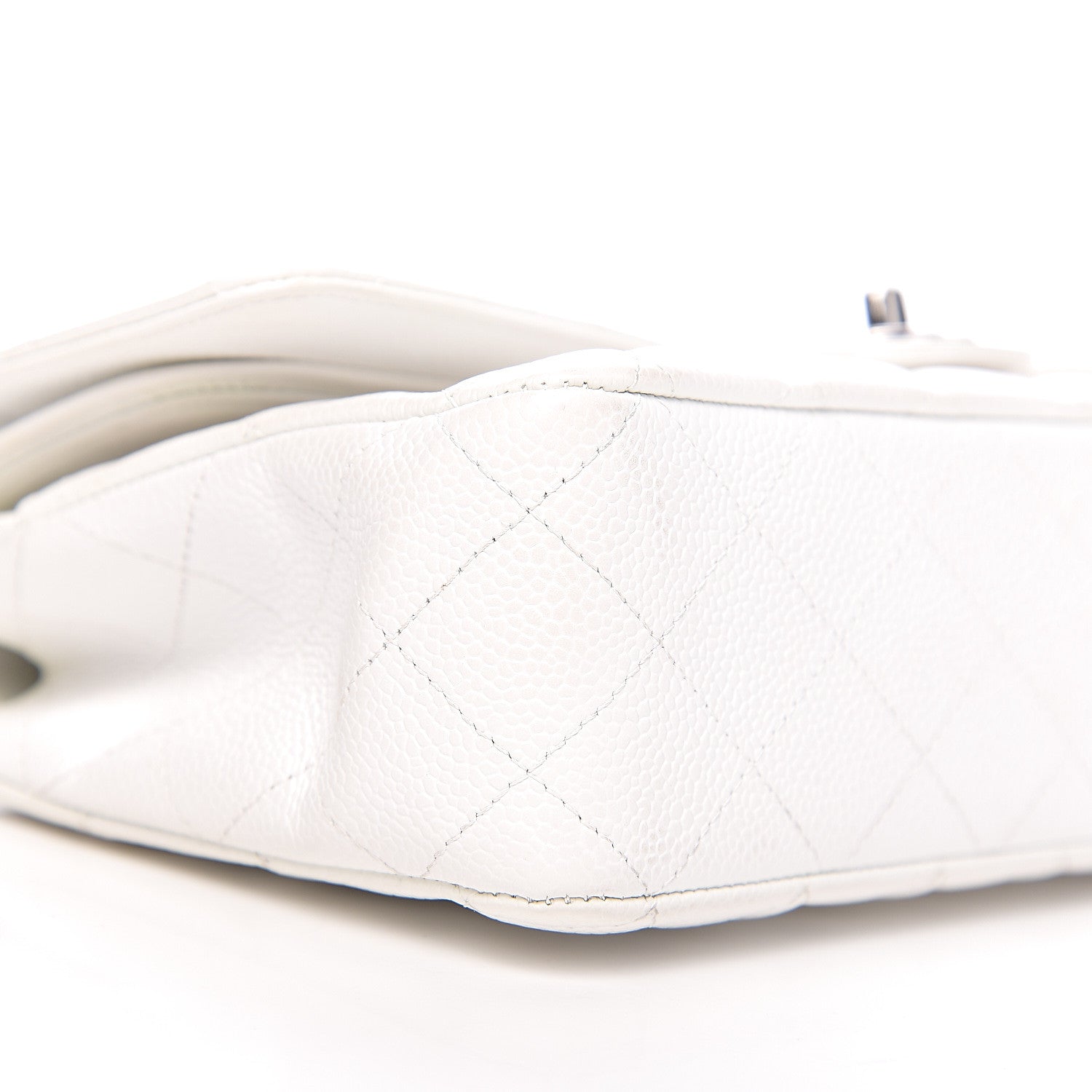 Chanel Caviar Quilted Medium Double Flap White 11 of 16