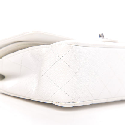 Chanel Caviar Quilted Medium Double Flap White 11 of 16