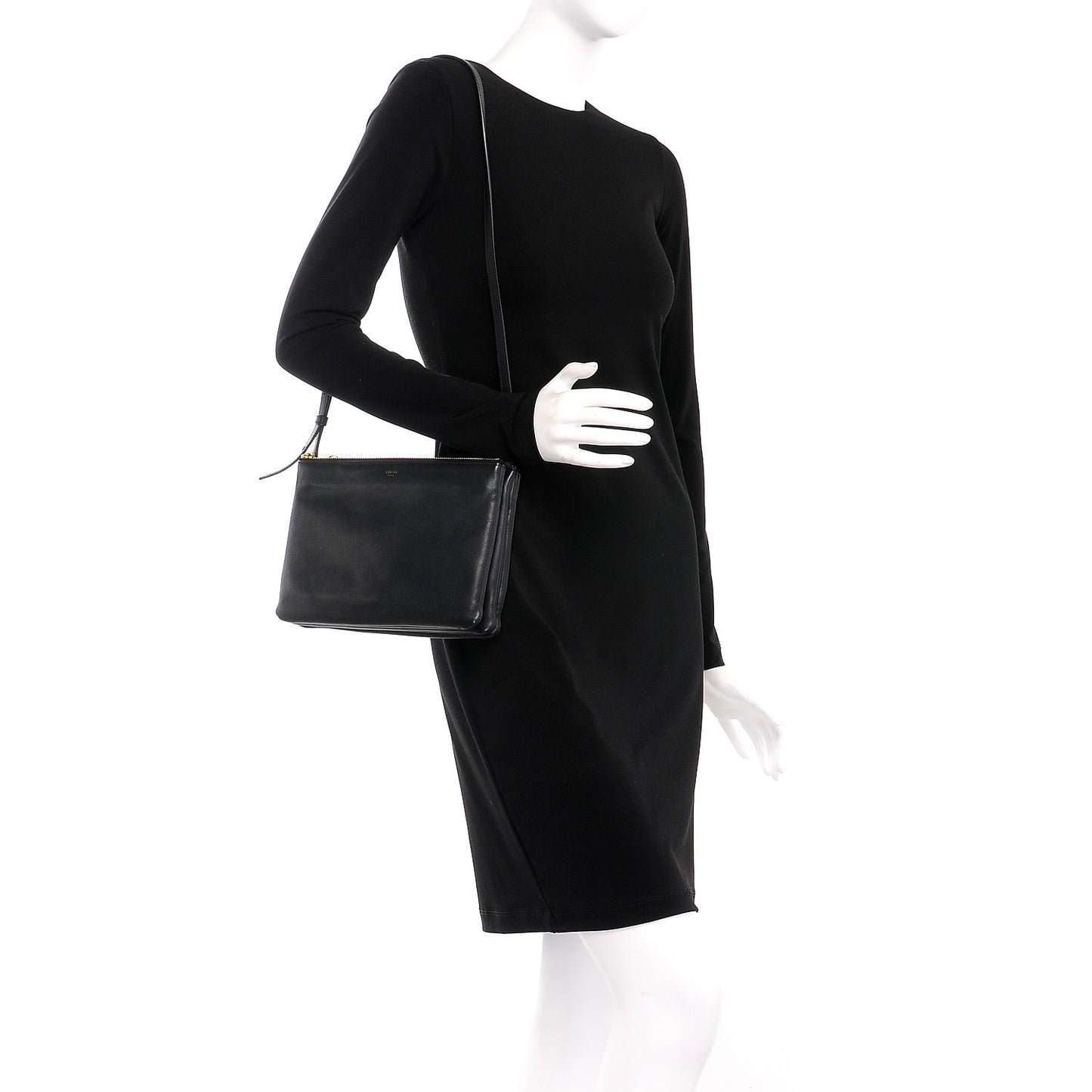 Lambskin Large Trio Crossbody Bag Black
