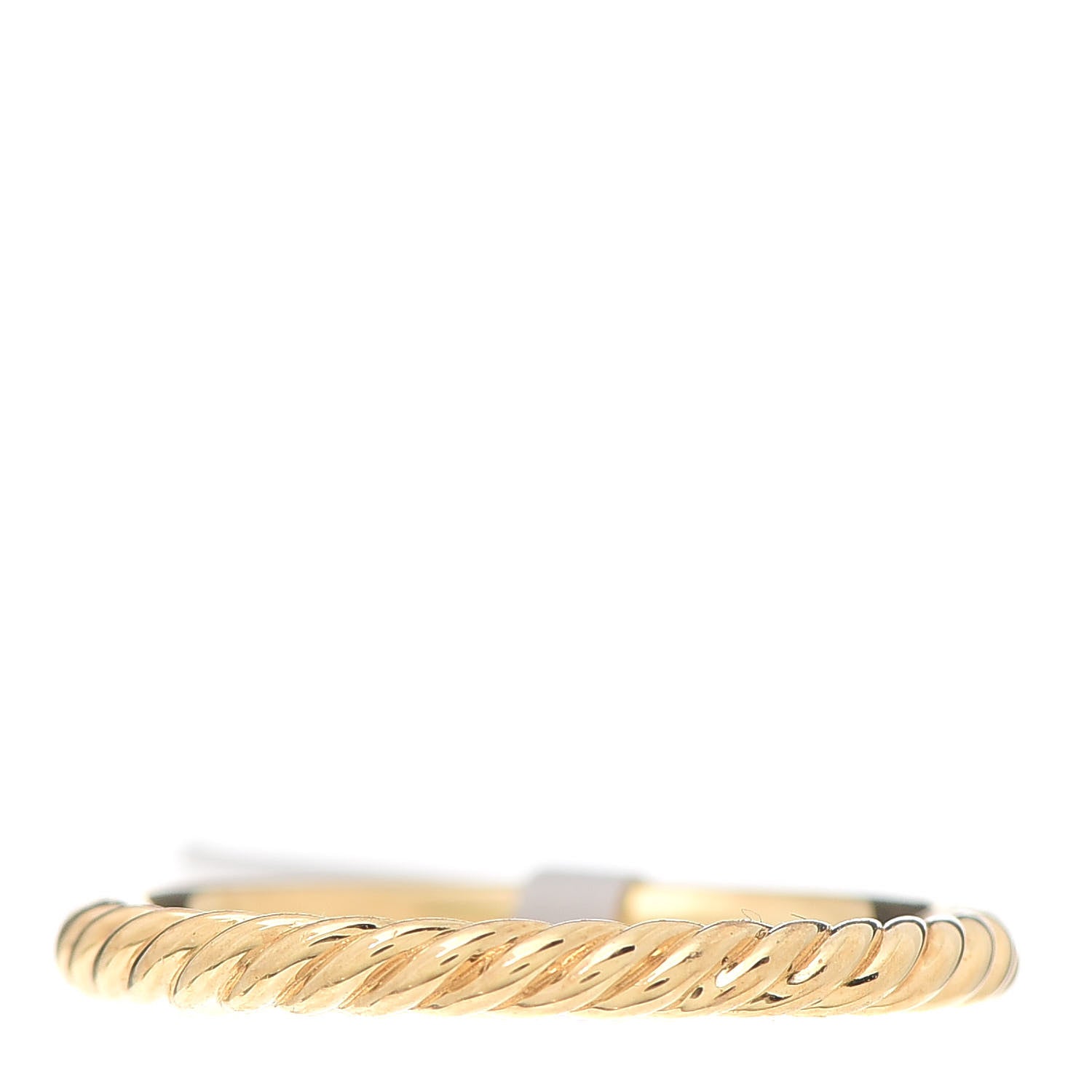 David Yurman 18K Yellow Gold Diamond 2mm Cable Collectibles Band Ring 52 6 3 of 4