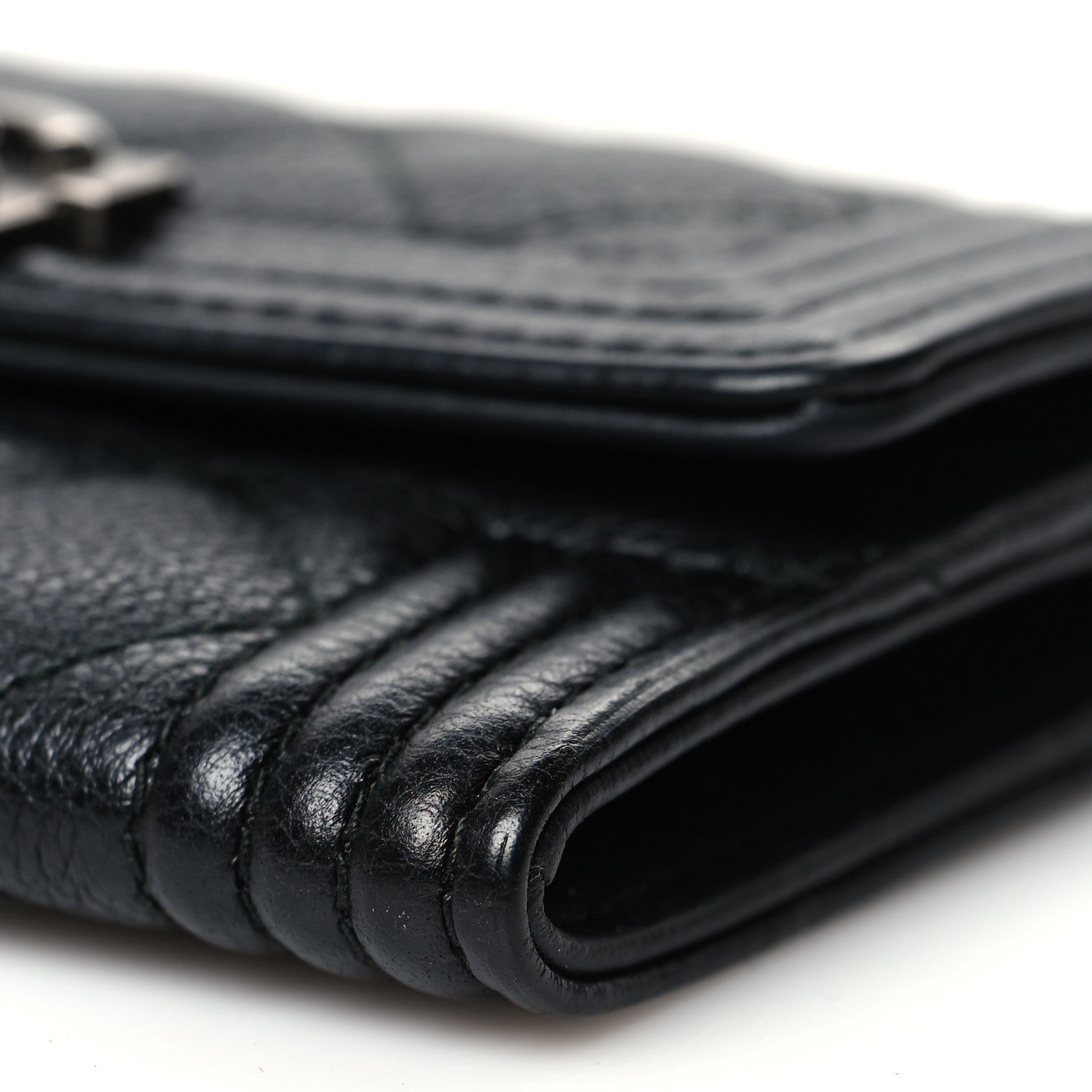 Chanel Caviar Quilted Boy Flap Card Holder Black 11 of 12