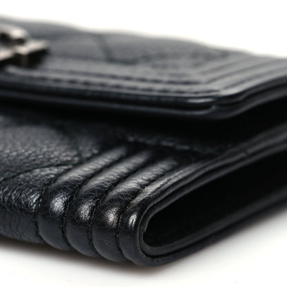 Chanel Caviar Quilted Boy Flap Card Holder Black 11 of 12