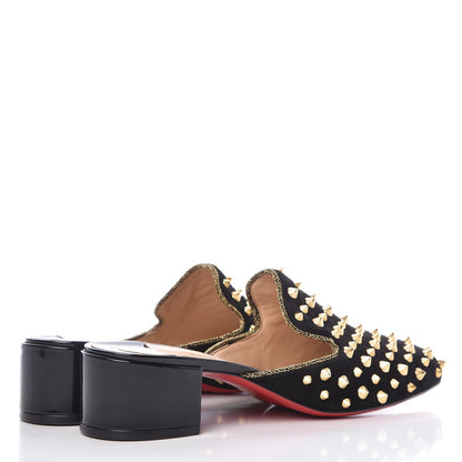 Christian Louboutin Suede Spikes Mulaconka 35 Mules 41.5 Black 4 of 8