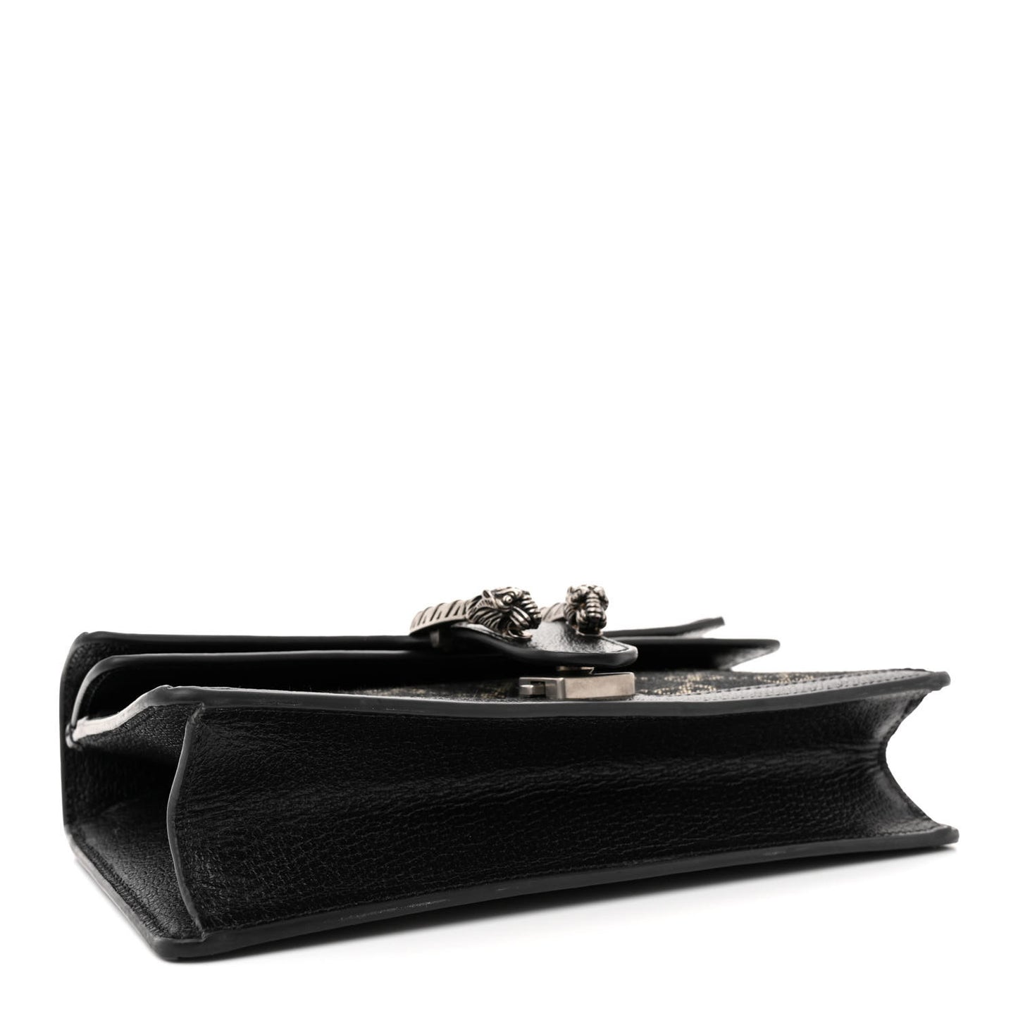 Jacquard Black Denim GG Monogram Textured Dollar Calfskin Small Dionysus Shoulder Bag Black Ivory
