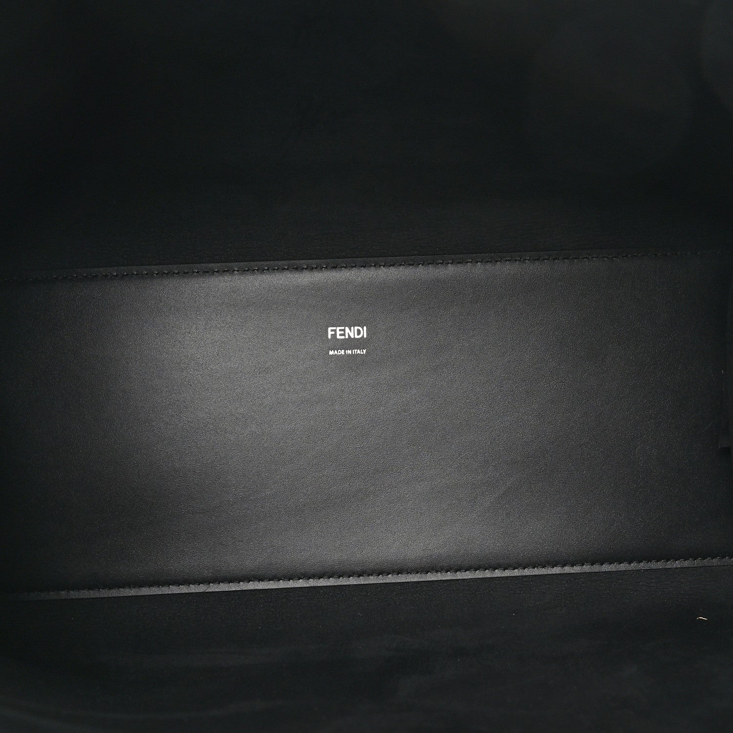 Fendi Vitello King Plexiglass Logo Embossed Medium Fendi Sunshine Shopper Tote Black White 5 of 9