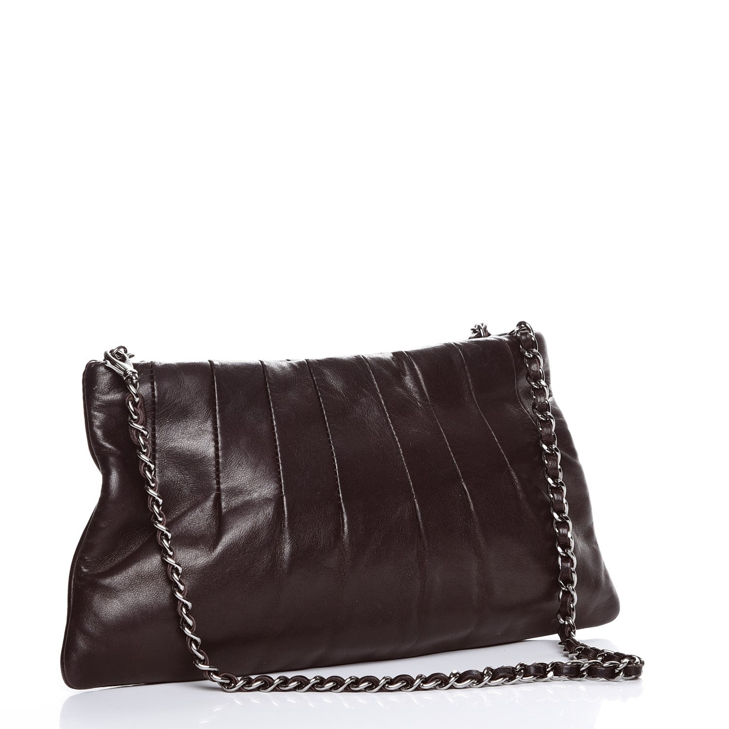 Chanel Lambskin Pleated Tassel Shoulder Bag Brown 3 of 7