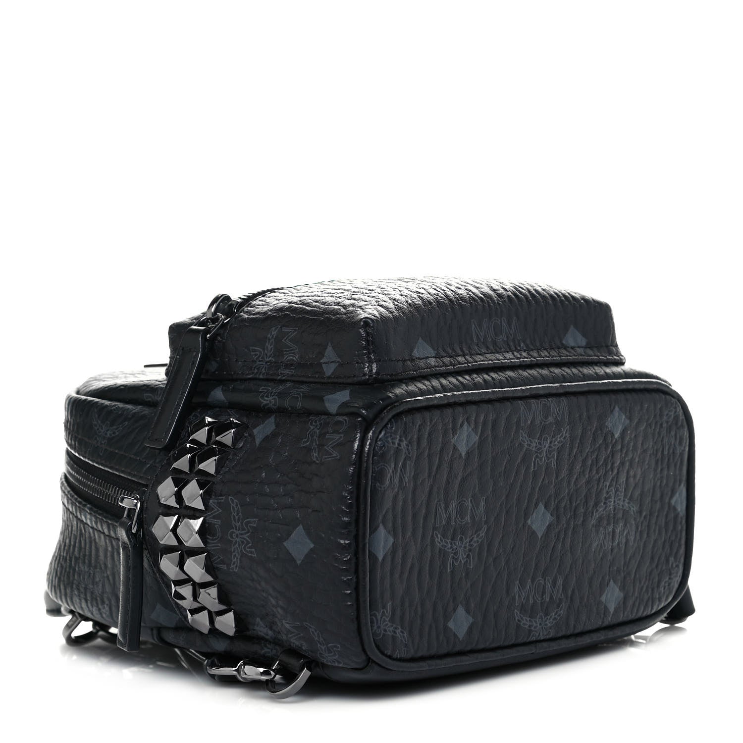 MCM Visetos Side Stud X-Mini Stark Bebe Boo Backpack Black 4 of 9