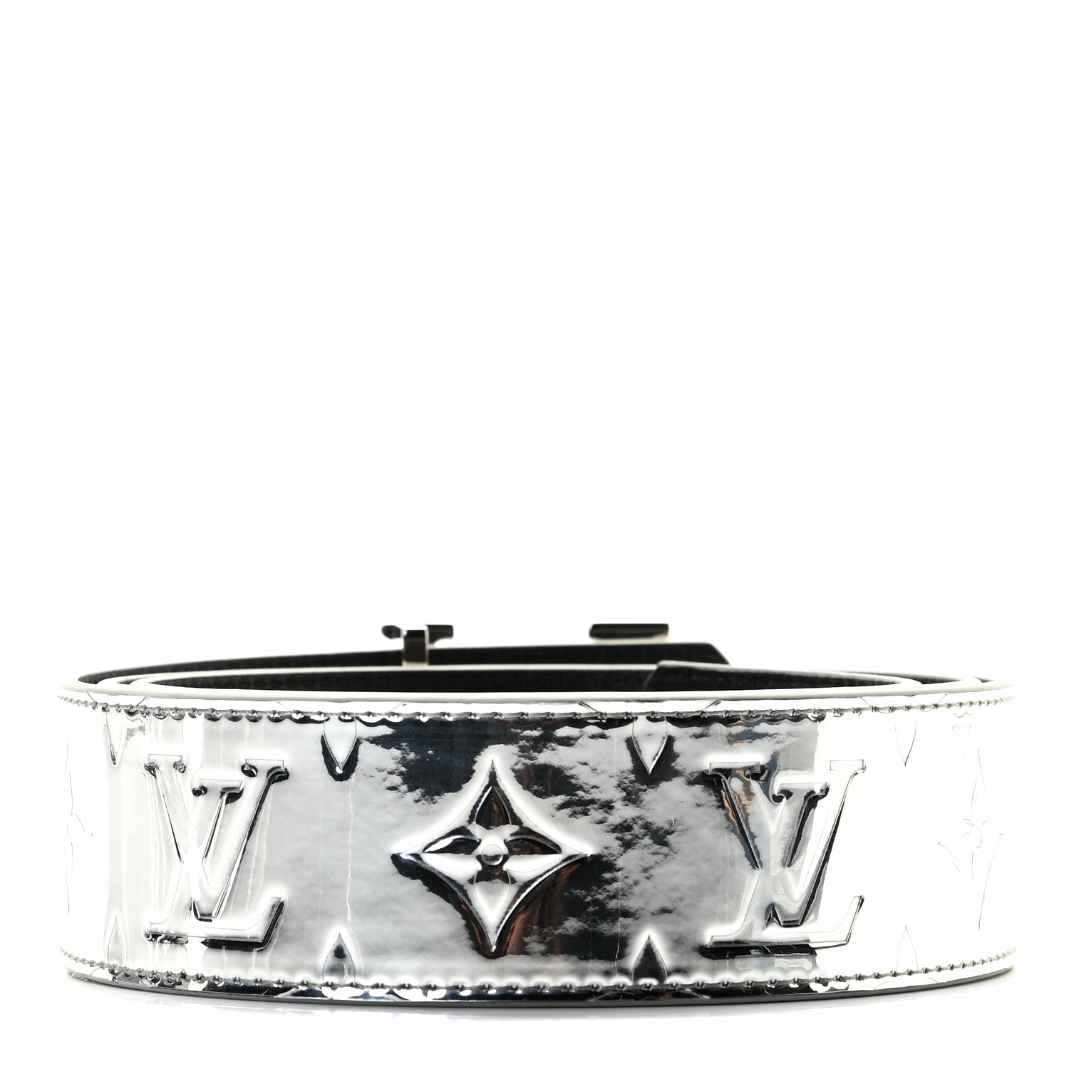 Louis Vuitton Monogram Miroir 40mm Reversible LV Initiales Belt 100 40 Silver 2 of 4