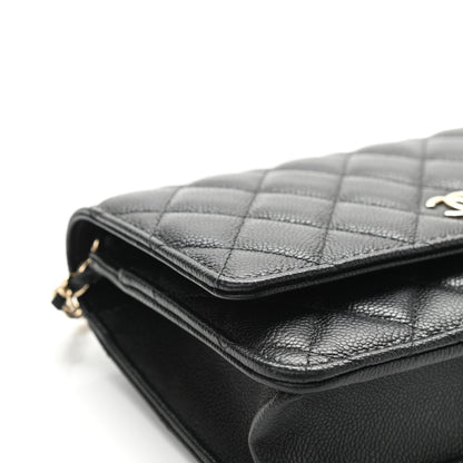 Chanel Caviar Quilted Tiny CC Wallet On Chain WOC Black 10 of 11