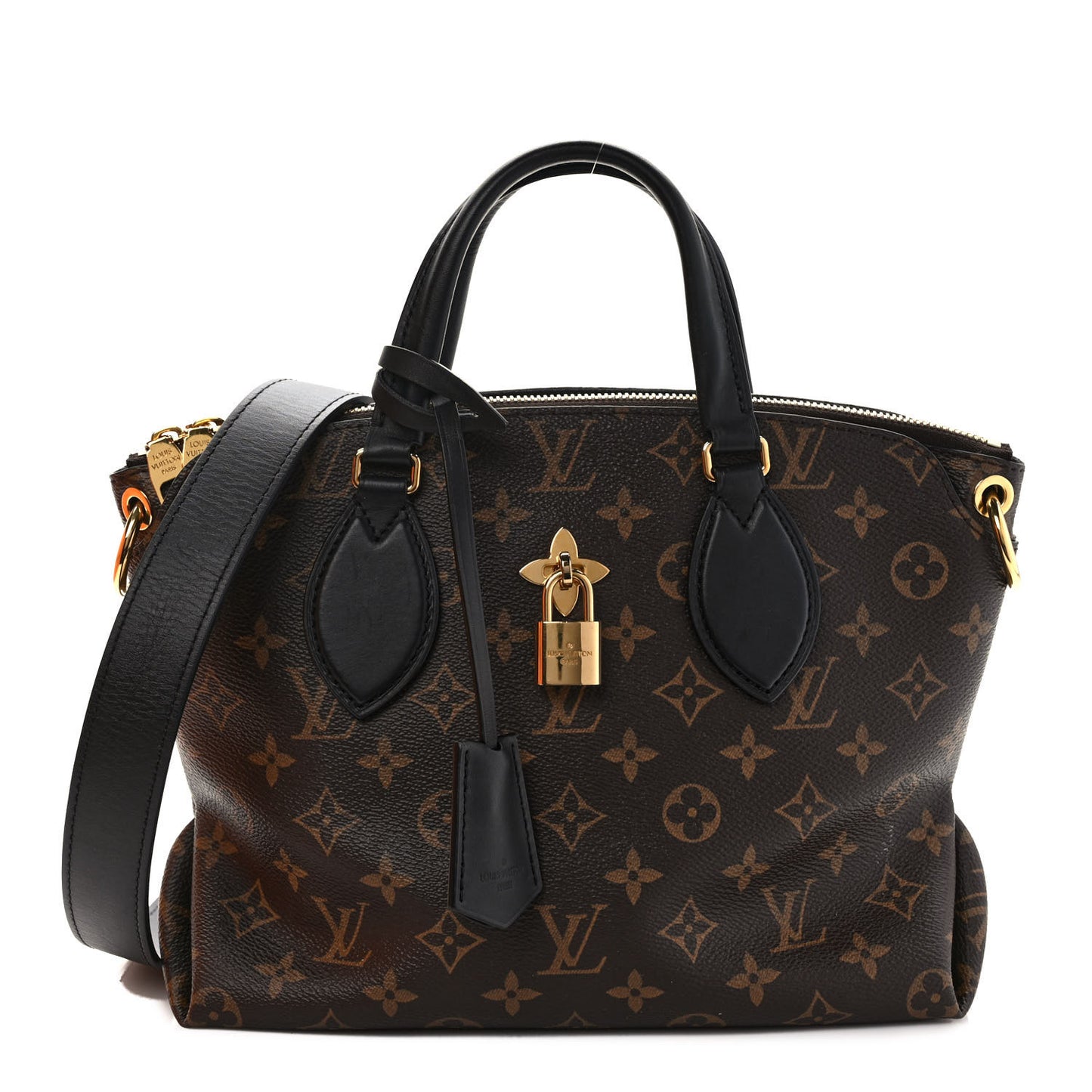 Monogram Flower Zipped Tote PM Black