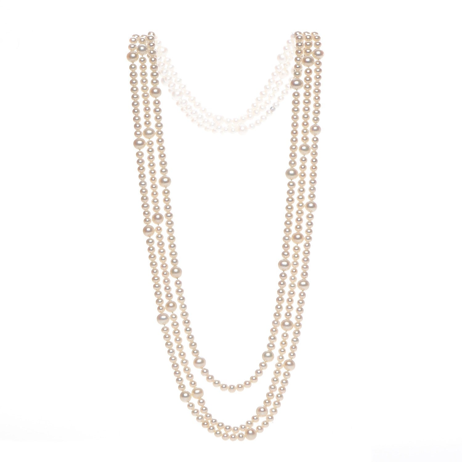 Tiffany Sterling Silver Ziegfeld Pearl Long Necklace 43" 3 of 9