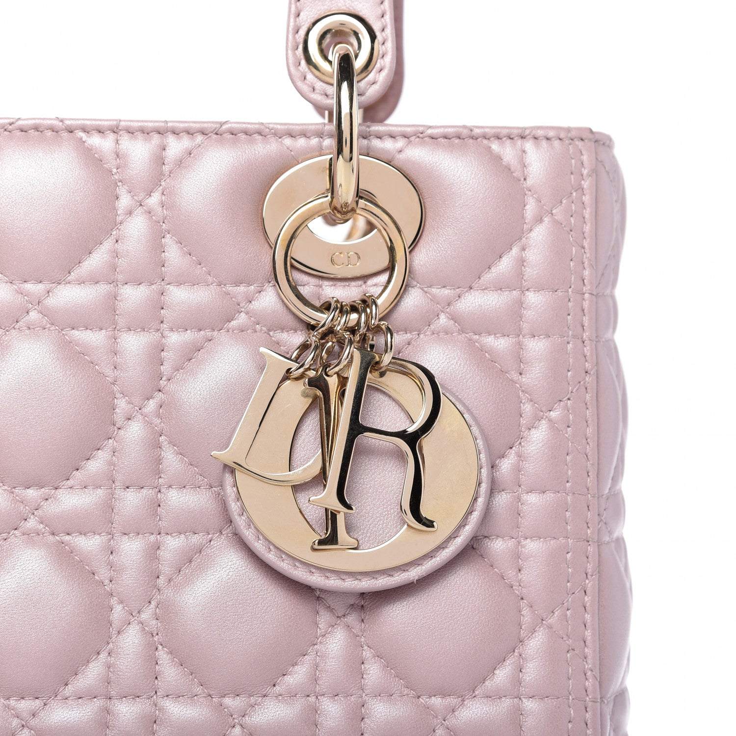 Christian Dior Pearly Lambskin Cannage Medium Lady Dior Lotus 10 of 10