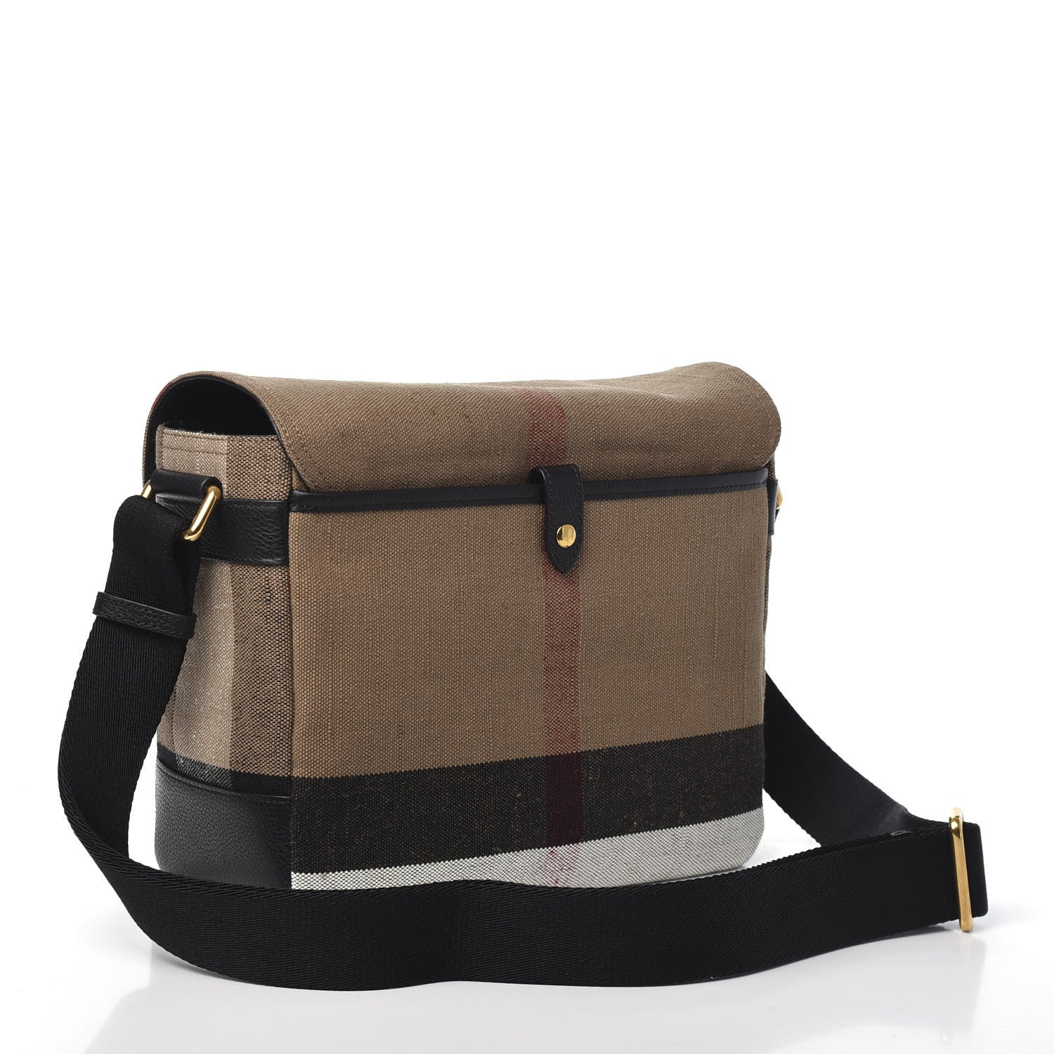 Burberry Canvas Mega Check Large Baildon Messenger Bag Black 3 of 8