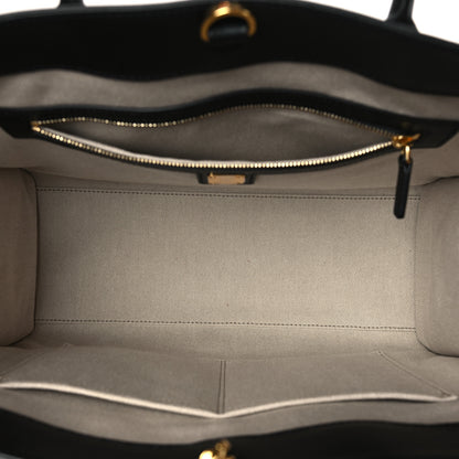 MCM Calfskin Linen Large Munchen Tote Black 6 of 9