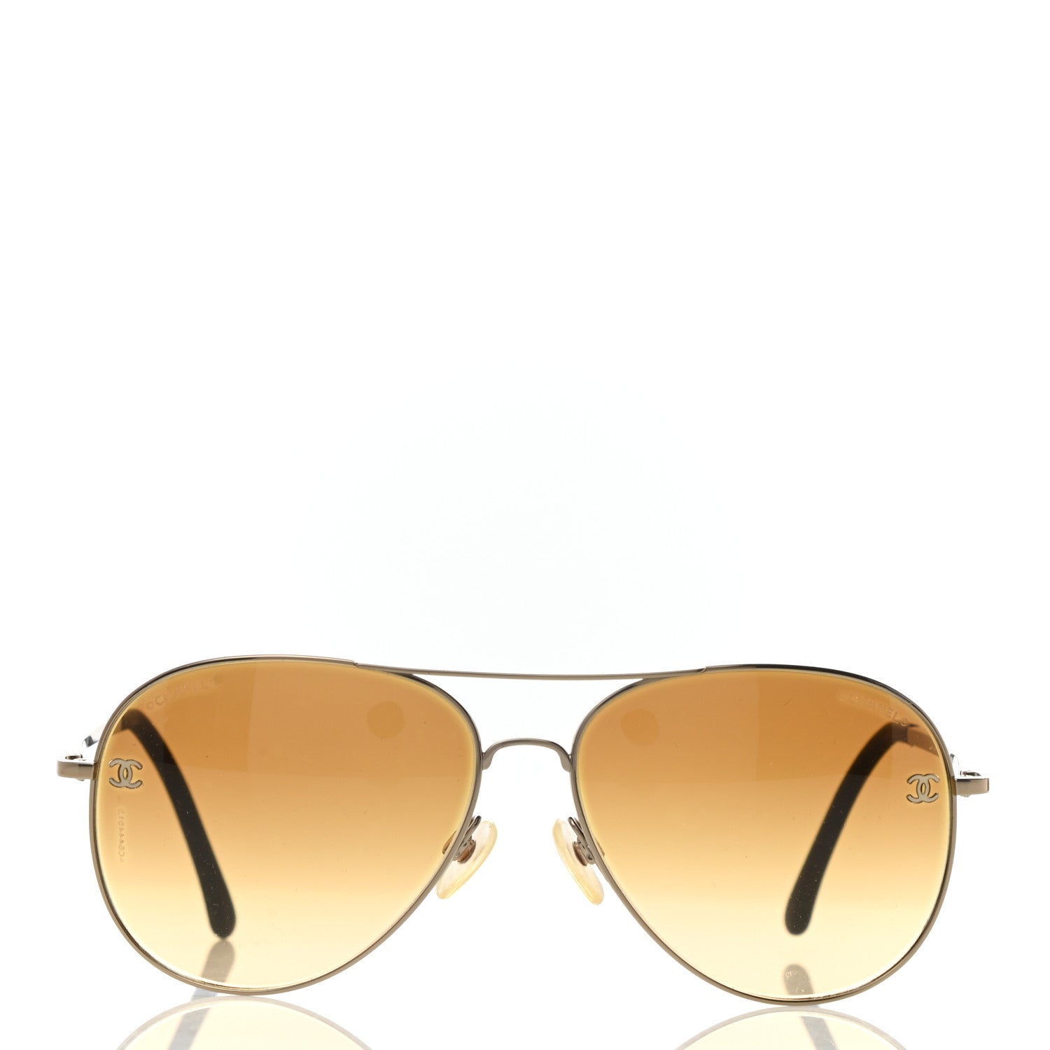 Chanel Aviator CC Sunglasses 4189-T-Q Gold 2 of 8