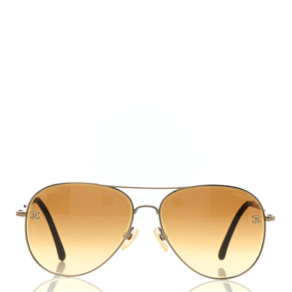 Chanel Aviator CC Sunglasses 4189-T-Q Gold 2 of 8