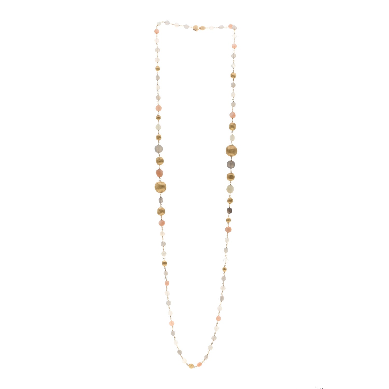 Marco Bicego 18K Yellow Gold Moonstone Sunstone Beaded Necklace 3 of 4