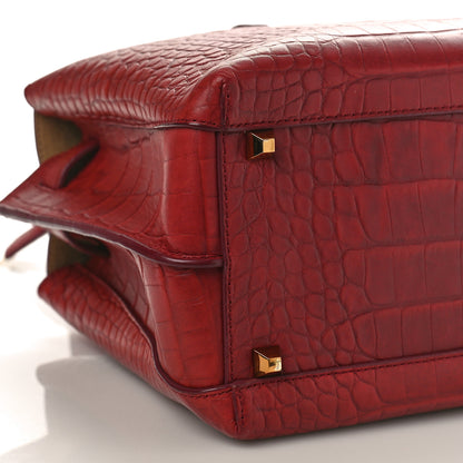 MCM Calfskin Crocodile Embossed Medium Milla Tote Ruby 8 of 9