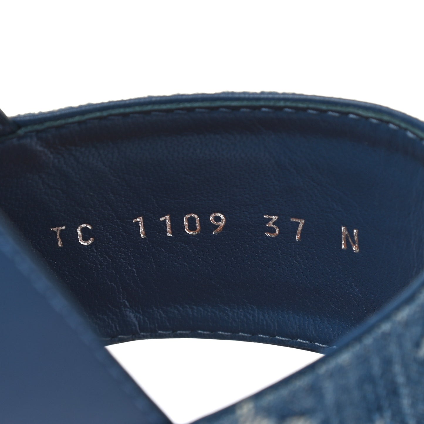 Monogram Denim Starboard Flat Thong Sandal 37 Blue