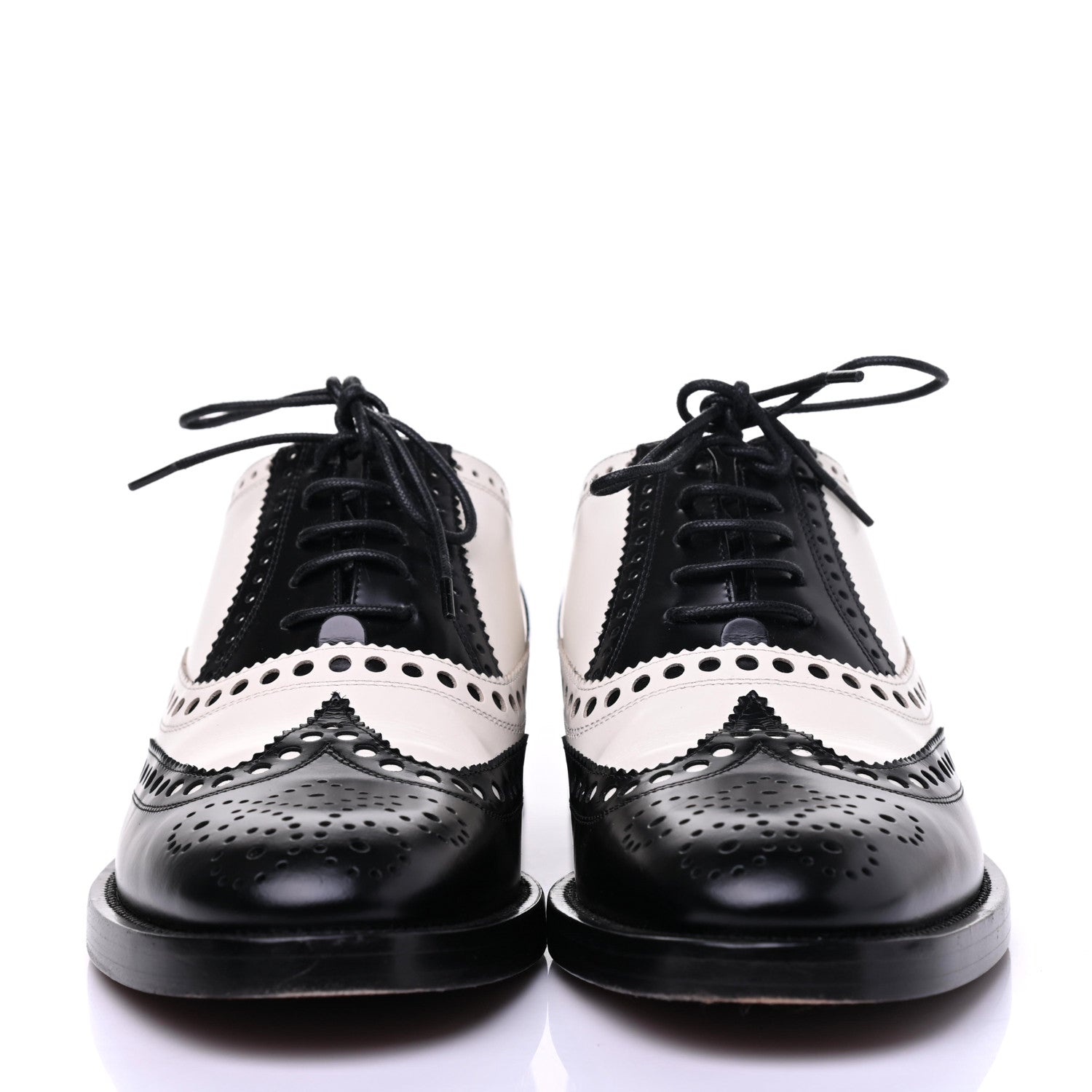 Christian Dior Calfskin Diorunit Oxford Flats 37.5 Black White 2 of 16