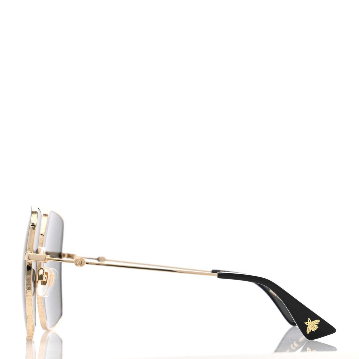 Metal Rectangular Frame Sunglasses GG0414S Gold Multicolor