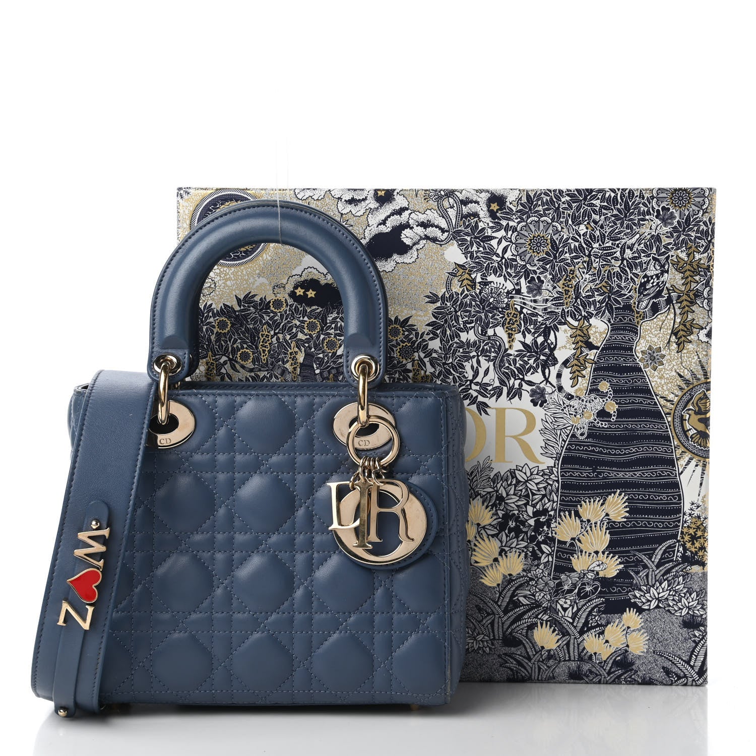Christian Dior Lambskin Cannage Small My ABCDior Lady Dior Denim Blue 12 of 12