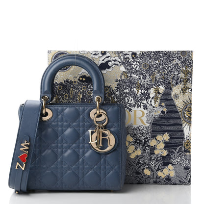 Christian Dior Lambskin Cannage Small My ABCDior Lady Dior Denim Blue 12 of 12