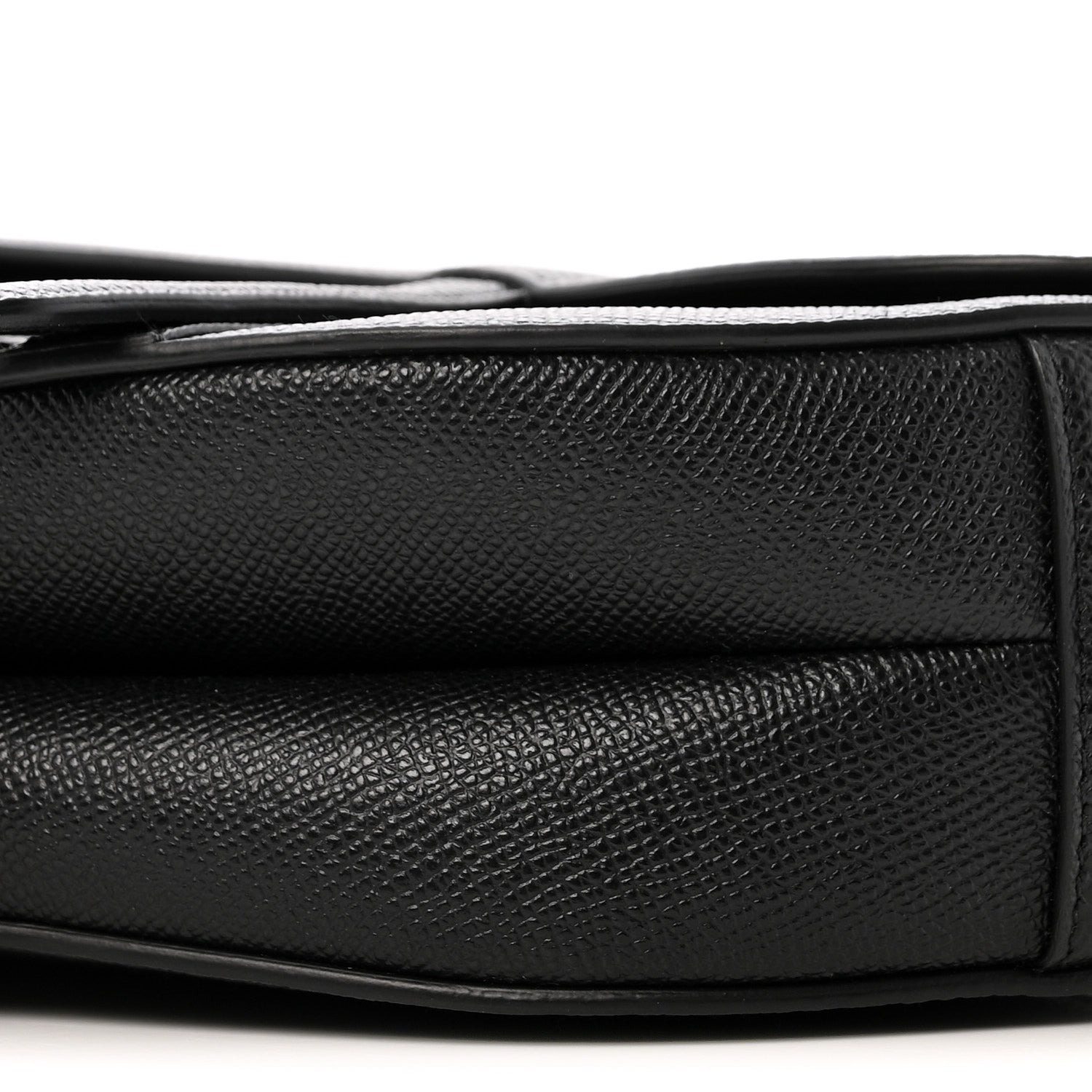 Christian Dior Grained Calfskin Saddle Bag With Strap Black 10 of 14
