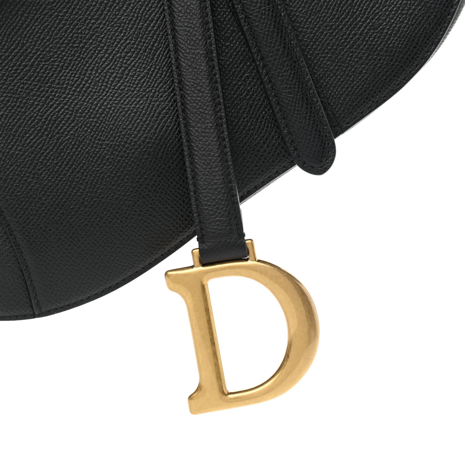 Christian Dior Grained Calfskin Saddle Bag Black 8 of 11