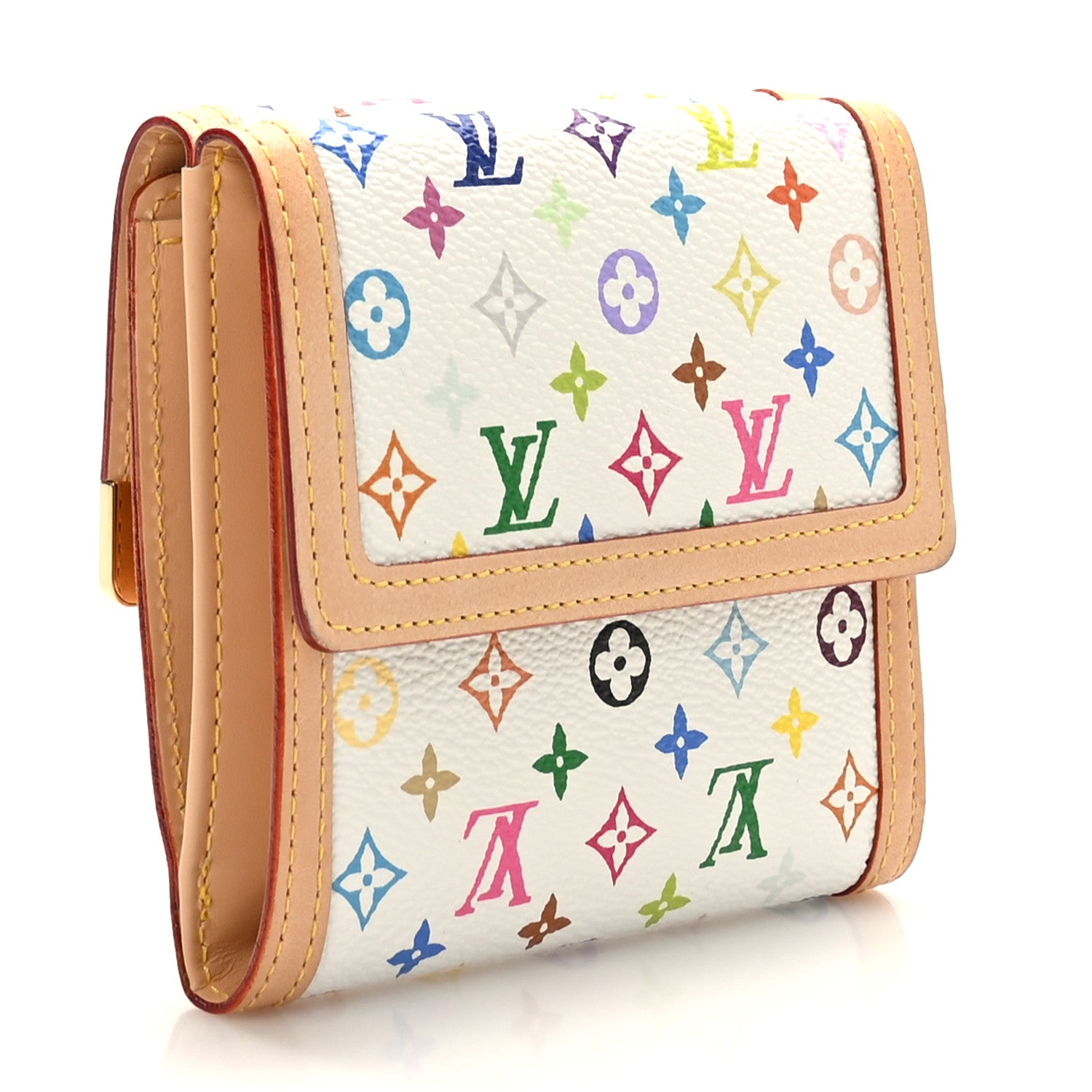 Louis Vuitton Monogram Multicolor Porte-Monnaie Billets Wallet White 3 of 7