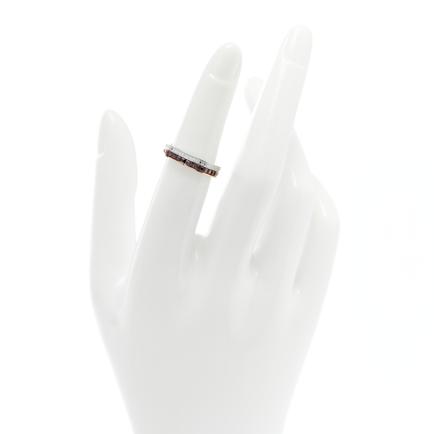 Boucheron 18K Pink White Gold PVD Diamond Quatre Classique Wedding Band Ring 49 5 2 of 6