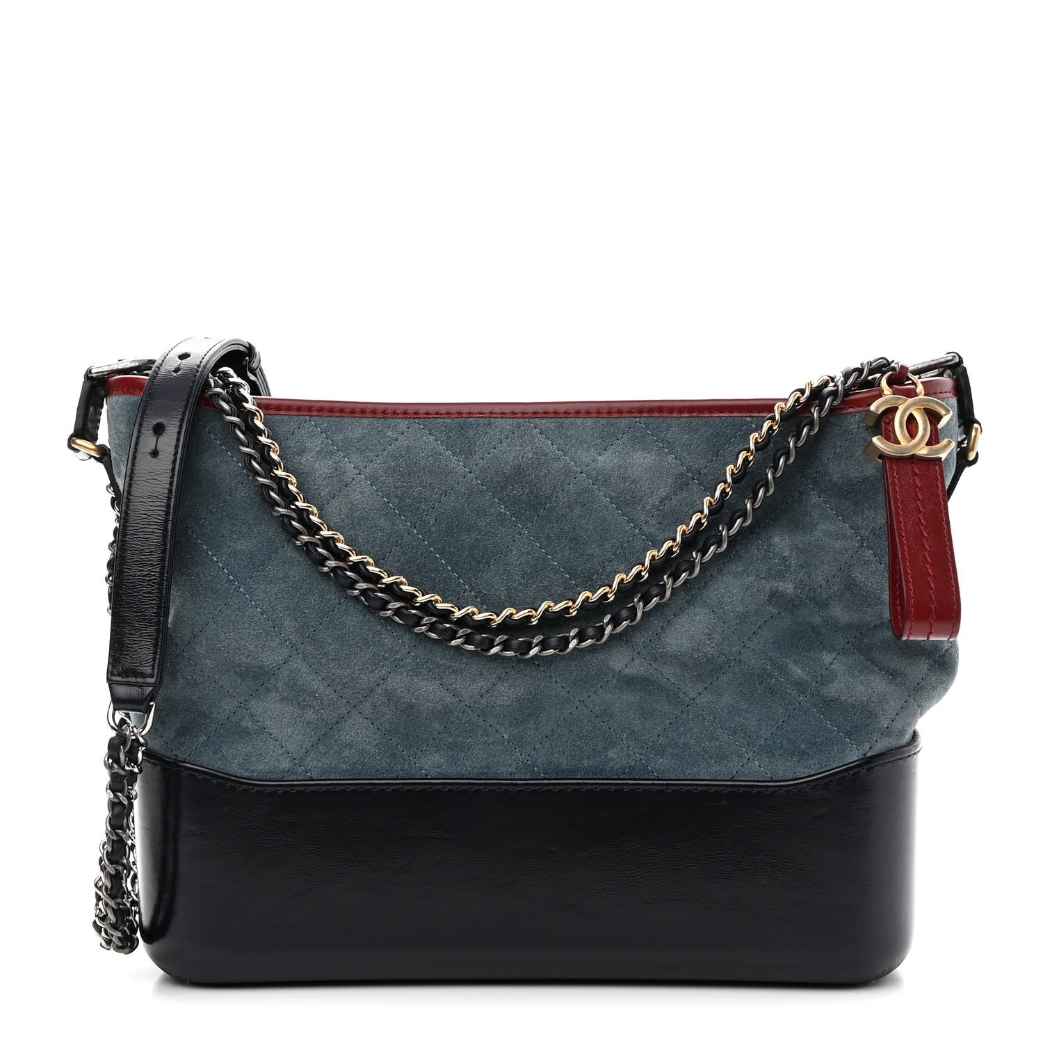 Chanel Suede Calfskin Quilted Medium Gabrielle Hobo Blue 1 of 9