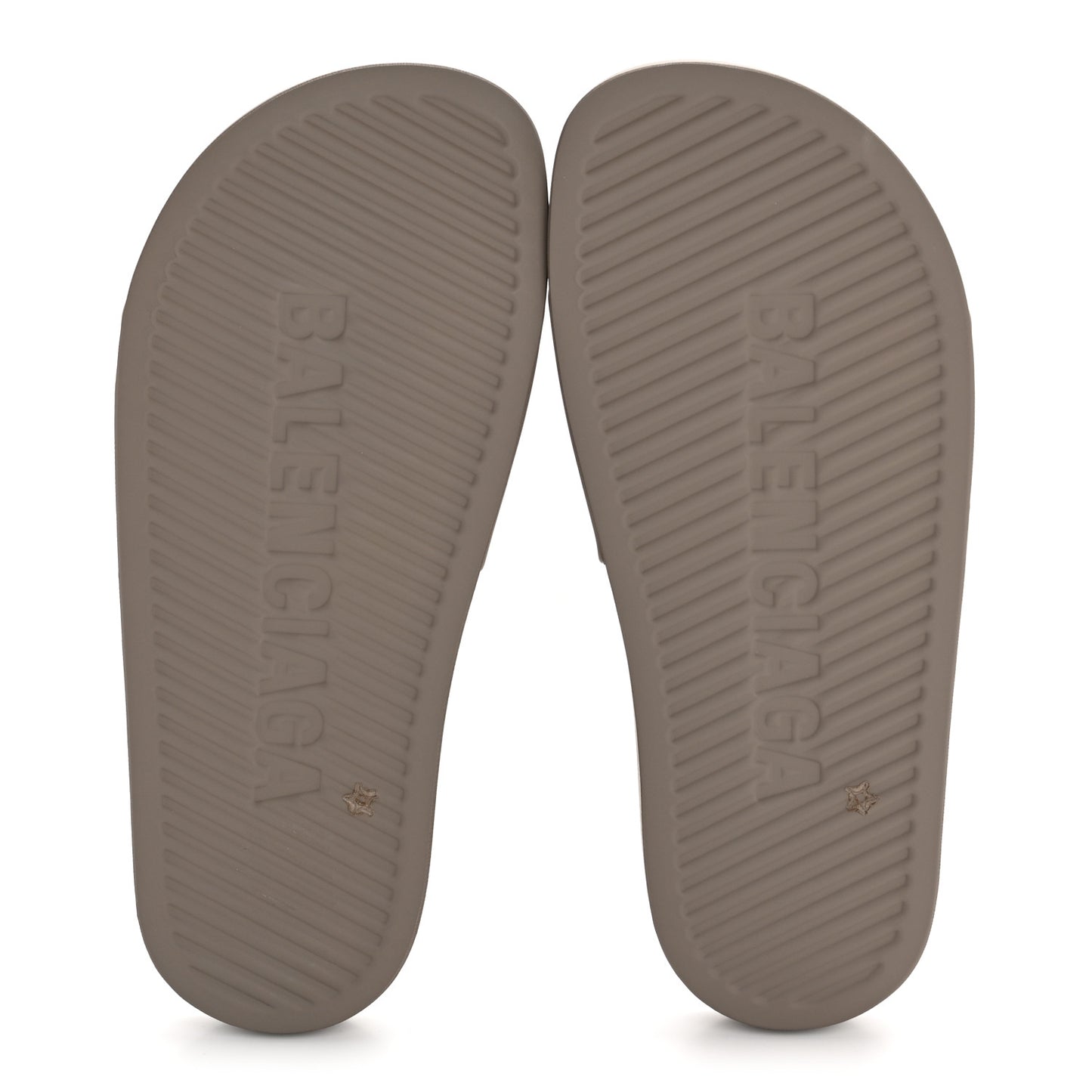 Rubber Allover Logo Pool Slide Sandals 36 Dark Mink
