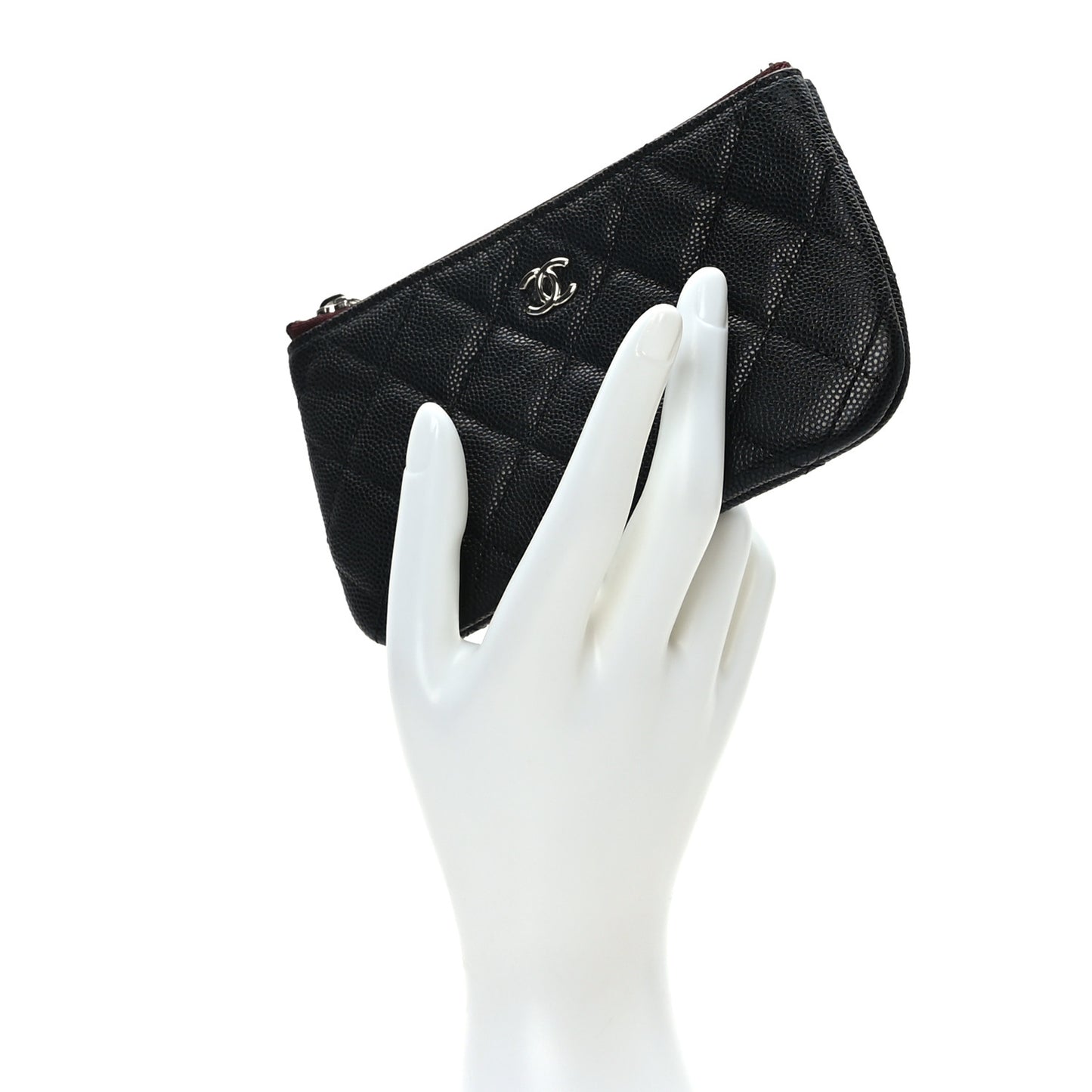 Caviar Quilted Small Cosmetic Case Black