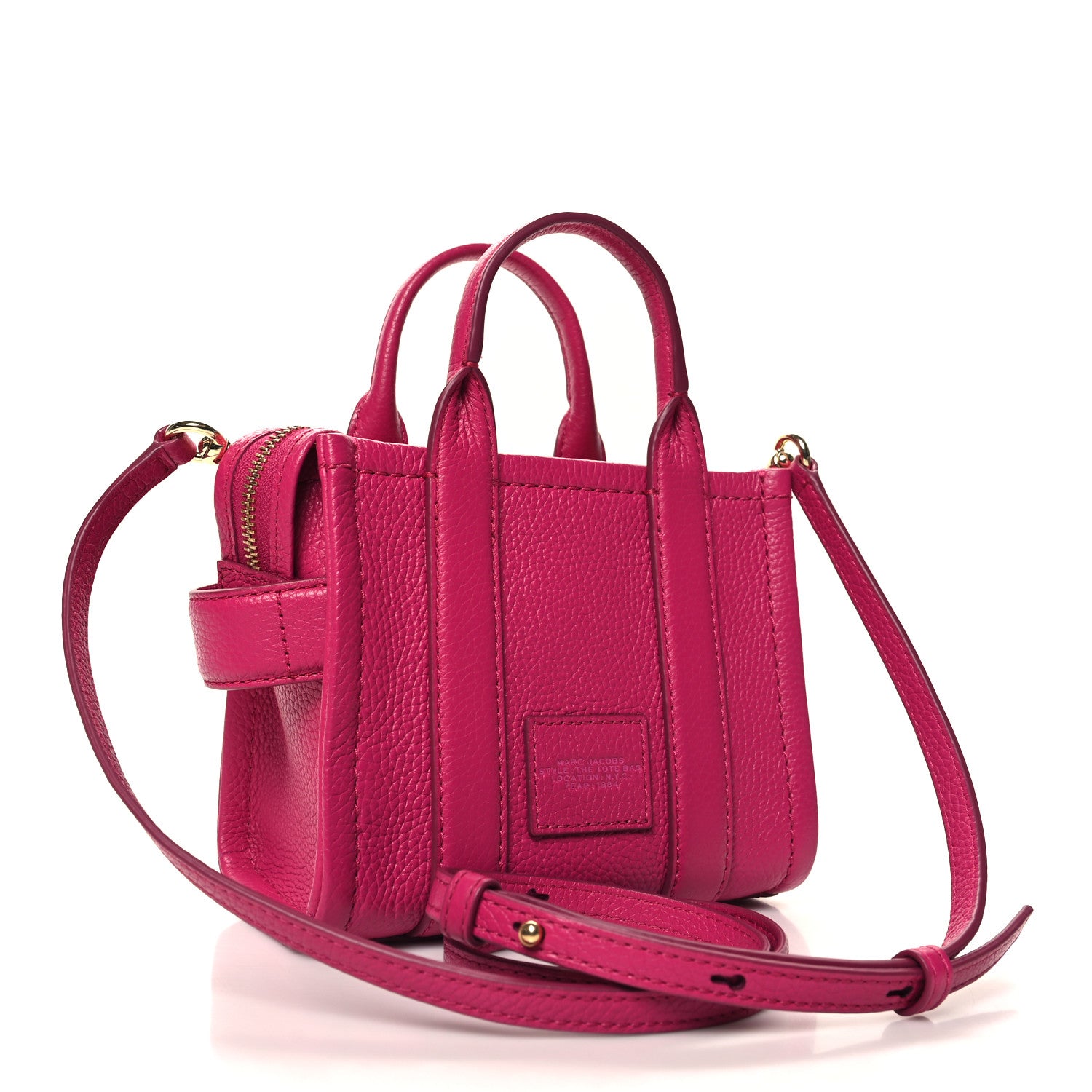 Marc Jacobs Grained Calfskin Mini The Tote Bag Lipstick Pink 3 of 9