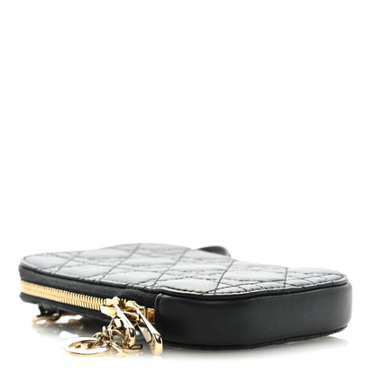Christian Dior Lambskin Cannage Lady Dior Phone Holder Black 4 of 8